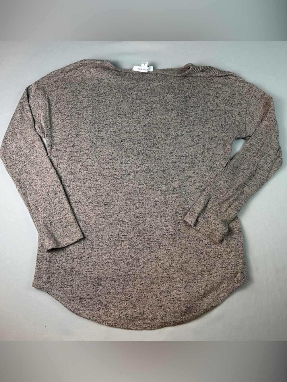 Women’s Mixed Rib Crewneck Sweater in Taupe Heather Size Small - Picture 6 of 6